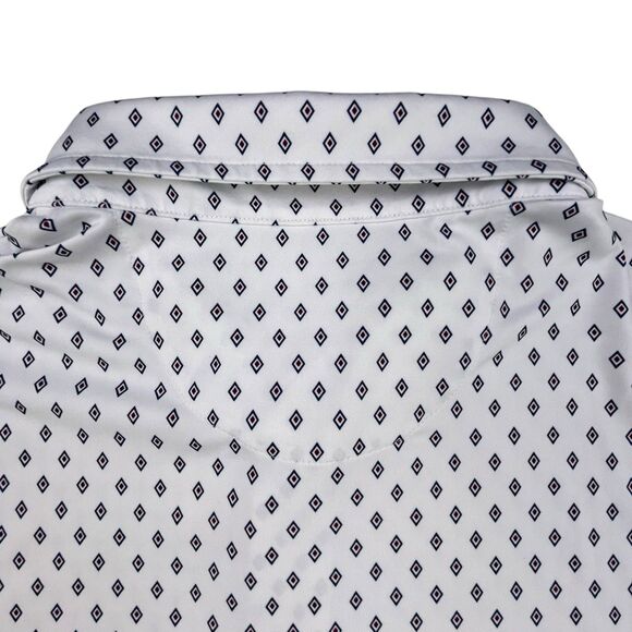 Polo Ralph Lauren Performance Shirt Mens Size 2XL White Geometric Golf Stretch - Picture 6 of 9